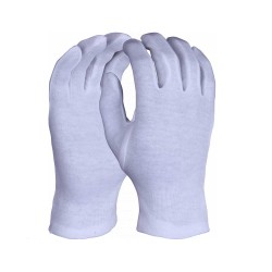 White Cotton-blend Gloves