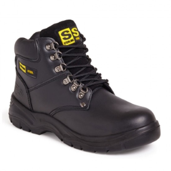 Black unisex 6 eye hiker boot 